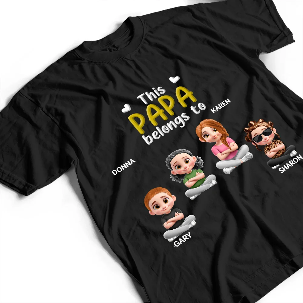 3D Effect Kid Cross Arm This Grandpa Belongs To - Personalized T Shirt - Image 6