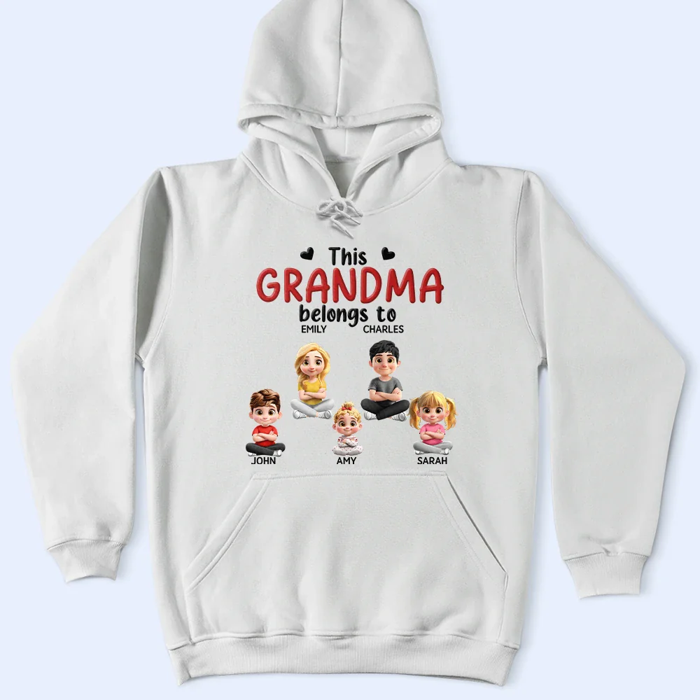 3D Effect Kid Cross Arm This Grandpa Belongs To - Personalized T Shirt - Image 7