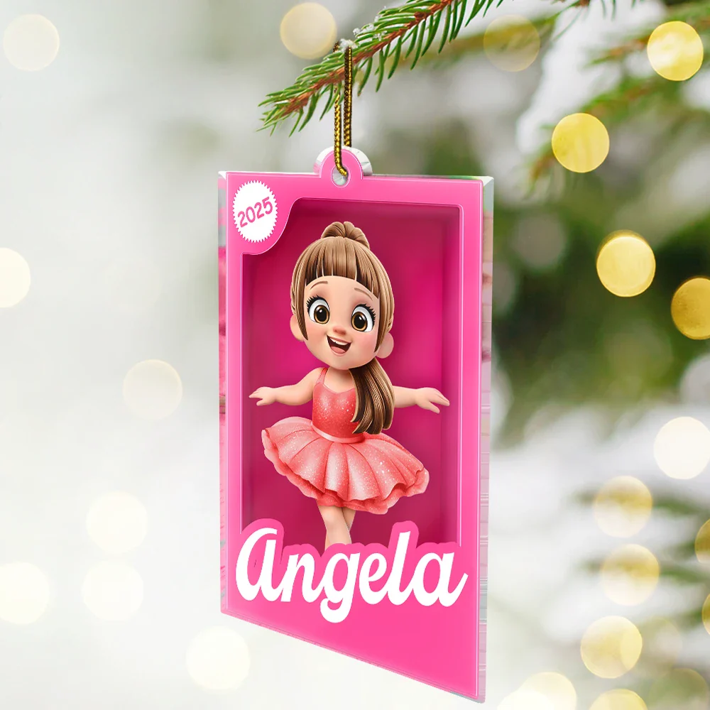 3D Effect Kid In Toy Box - Personalized Custom Shaped Acrylic Ornament - Image 2