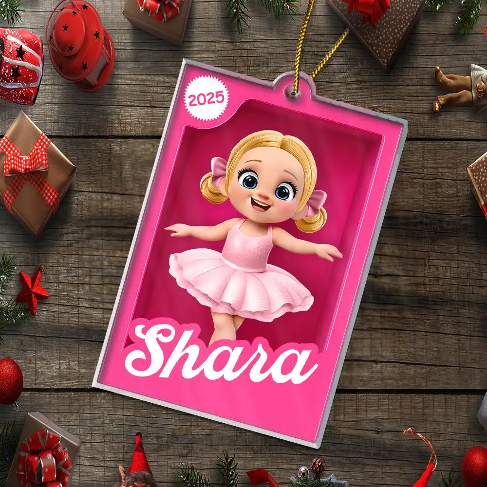 3D Effect Kid In Toy Box - Personalized Custom Shaped Acrylic Ornament - Image 5