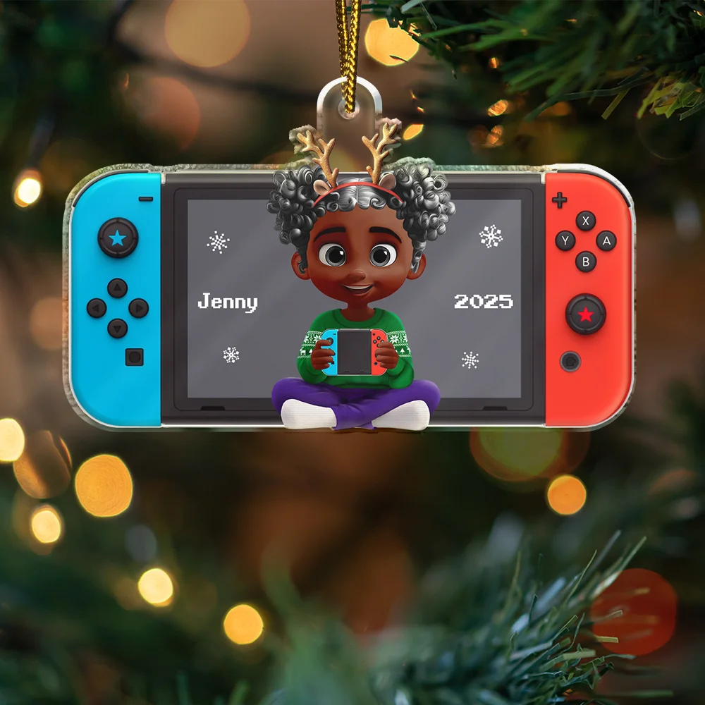 3D Effect Kids Teens Gamer - Personalized Custom Shaped Acrylic Ornament - Image 4