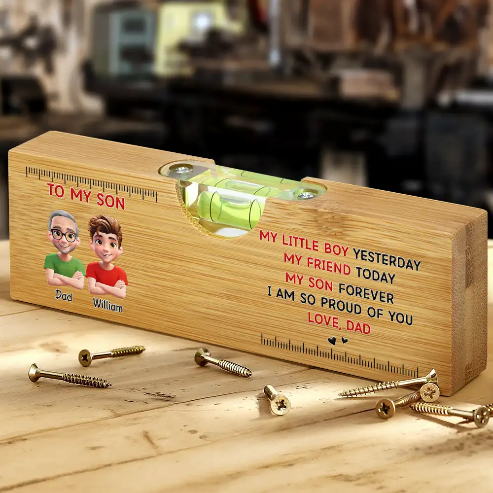 3D Effect My Little Boy Yesterday My Son Forever - Personalized Bottle Opener Wood Level - Image 2