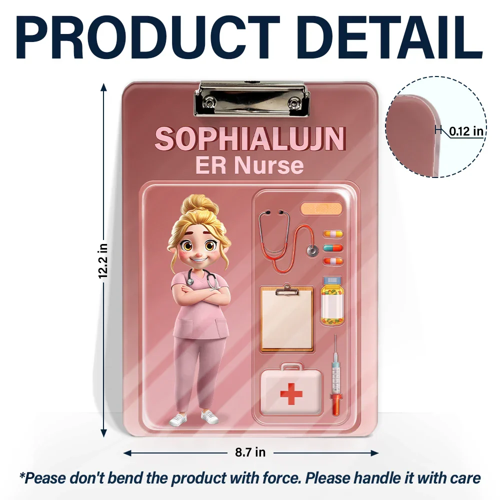 3D Effect Nurse Job Title Pack Packaging - Personalized Acrylic Clipboard - Image 5