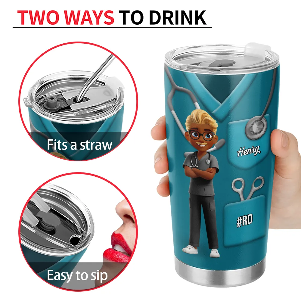 3D Effect Nurse Nutrition Facts - Personalized Tumbler - Image 4