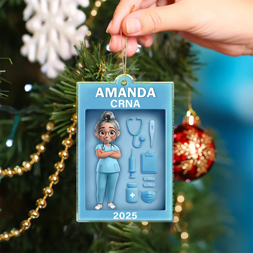 3D Effect Nurse Toy Box - Personalized Custom Shaped Acrylic Ornament - Image 4
