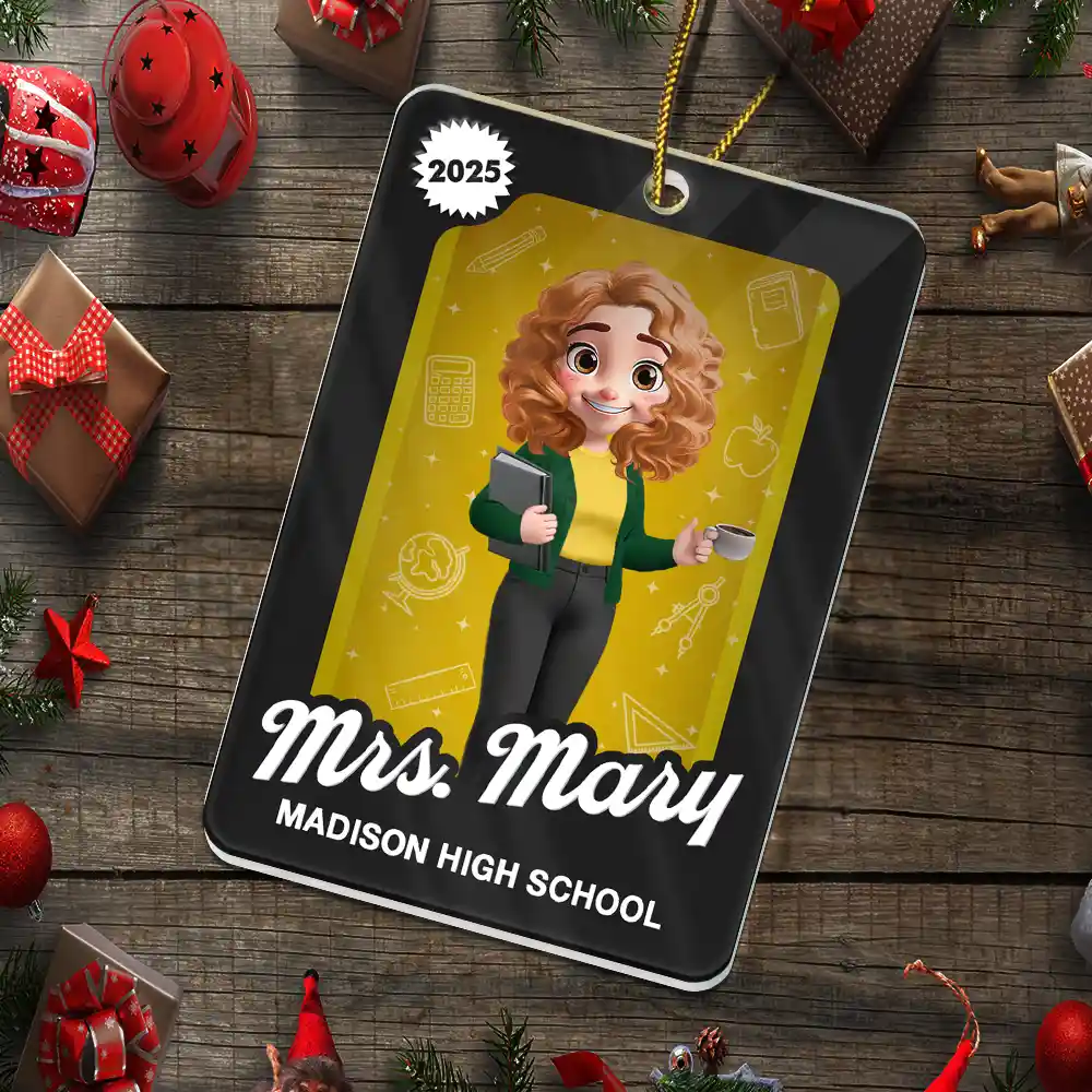 3D Effect Officer Woman Man Toy Box - Personalized Custom Shaped Acrylic Ornament - Image 5
