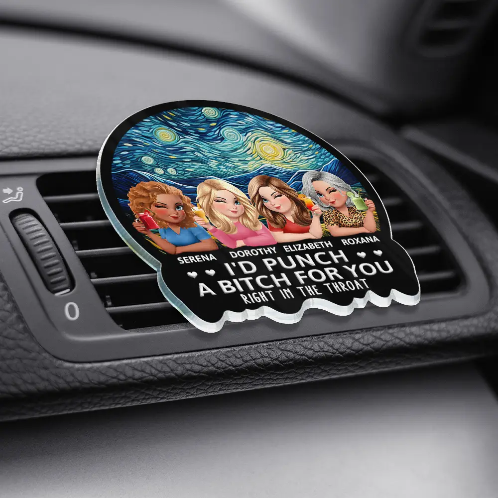 3D Effect Right In The Throat Sisters Besties - Personalized Acrylic Car Vent Clip - Image 3