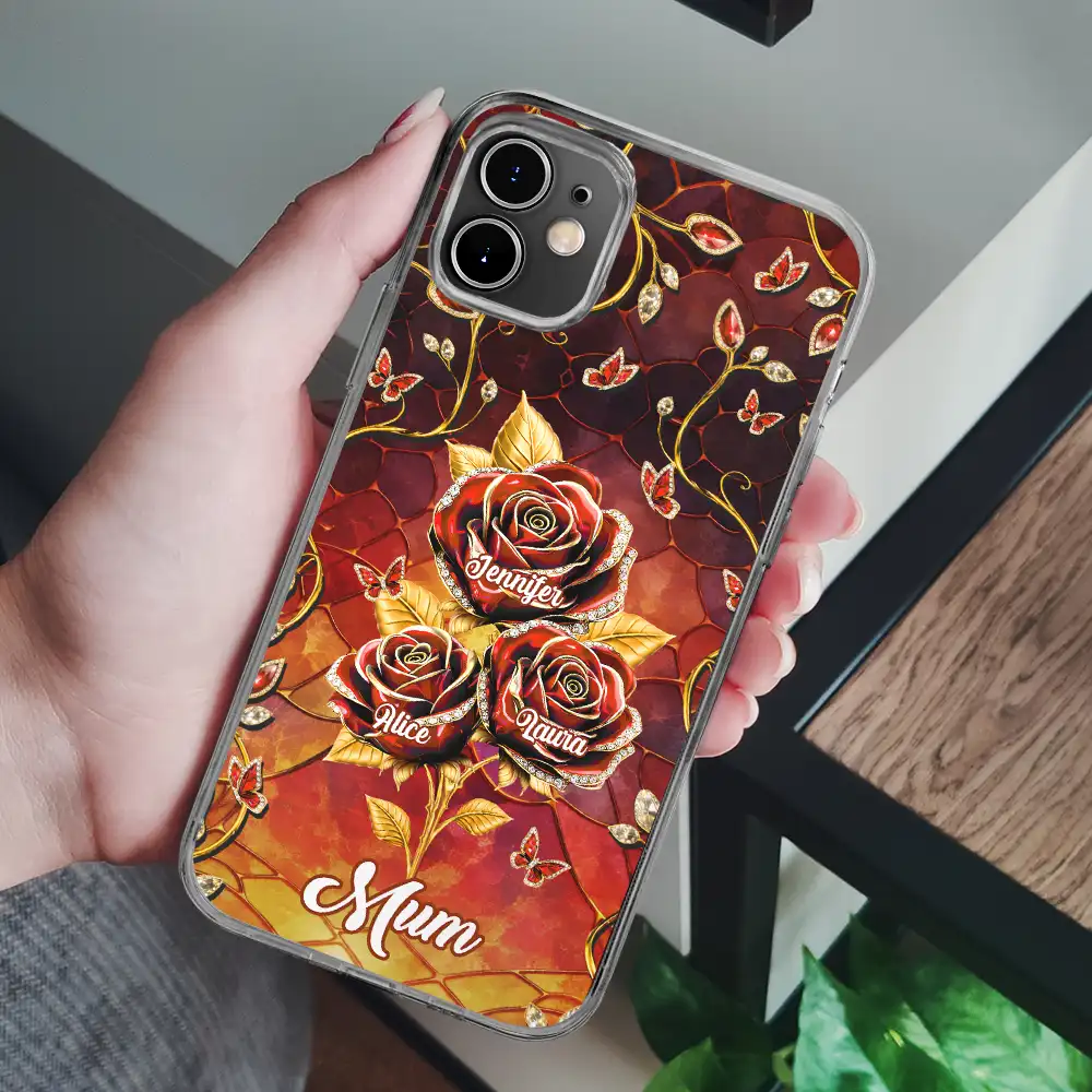3D Effect Roses Mom’s Everlasting Love - Personalized Clear Phone Case - Image 6