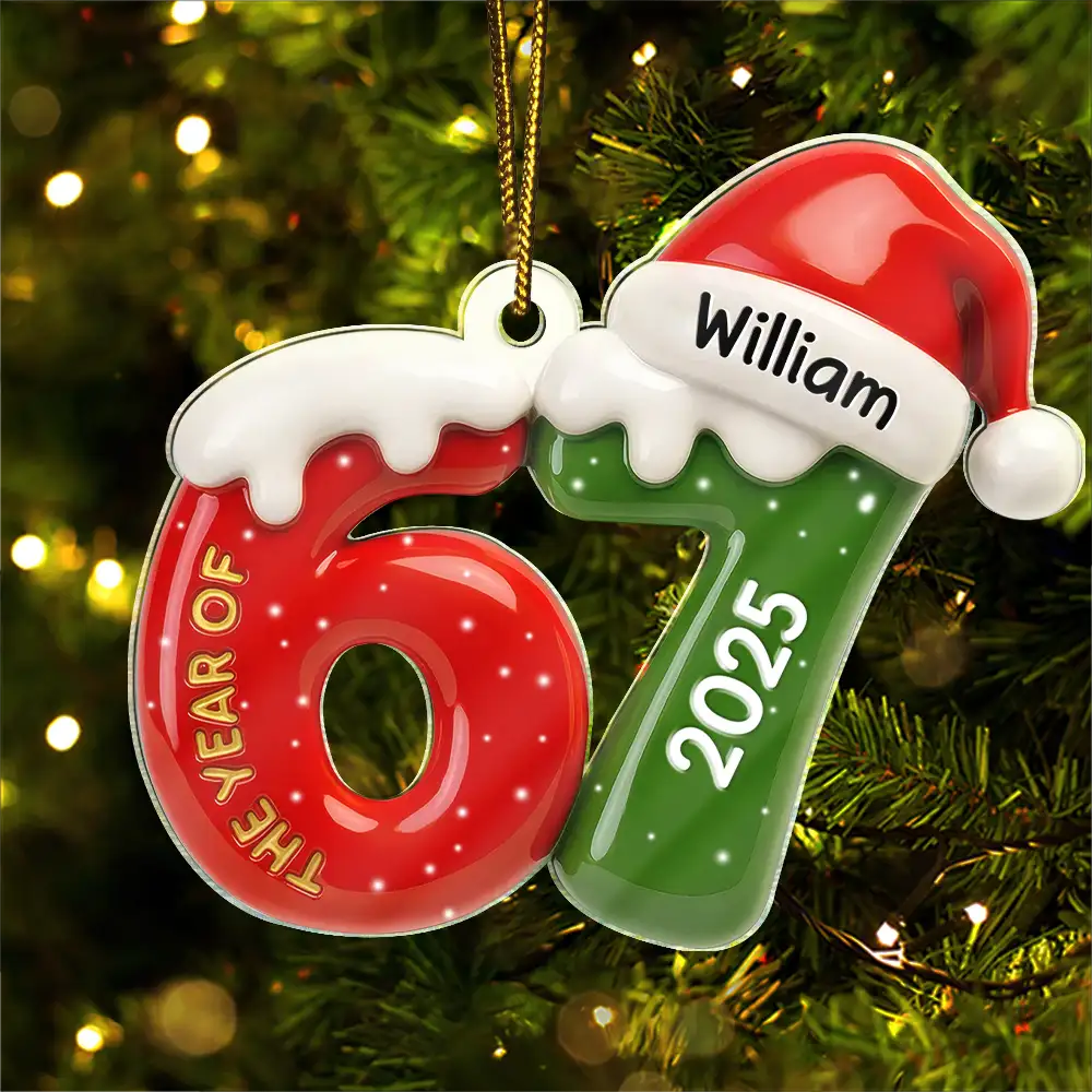 3D Effect Six Seven Funny Slang - Personalized Custom Shaped Acrylic Ornament - Image 2