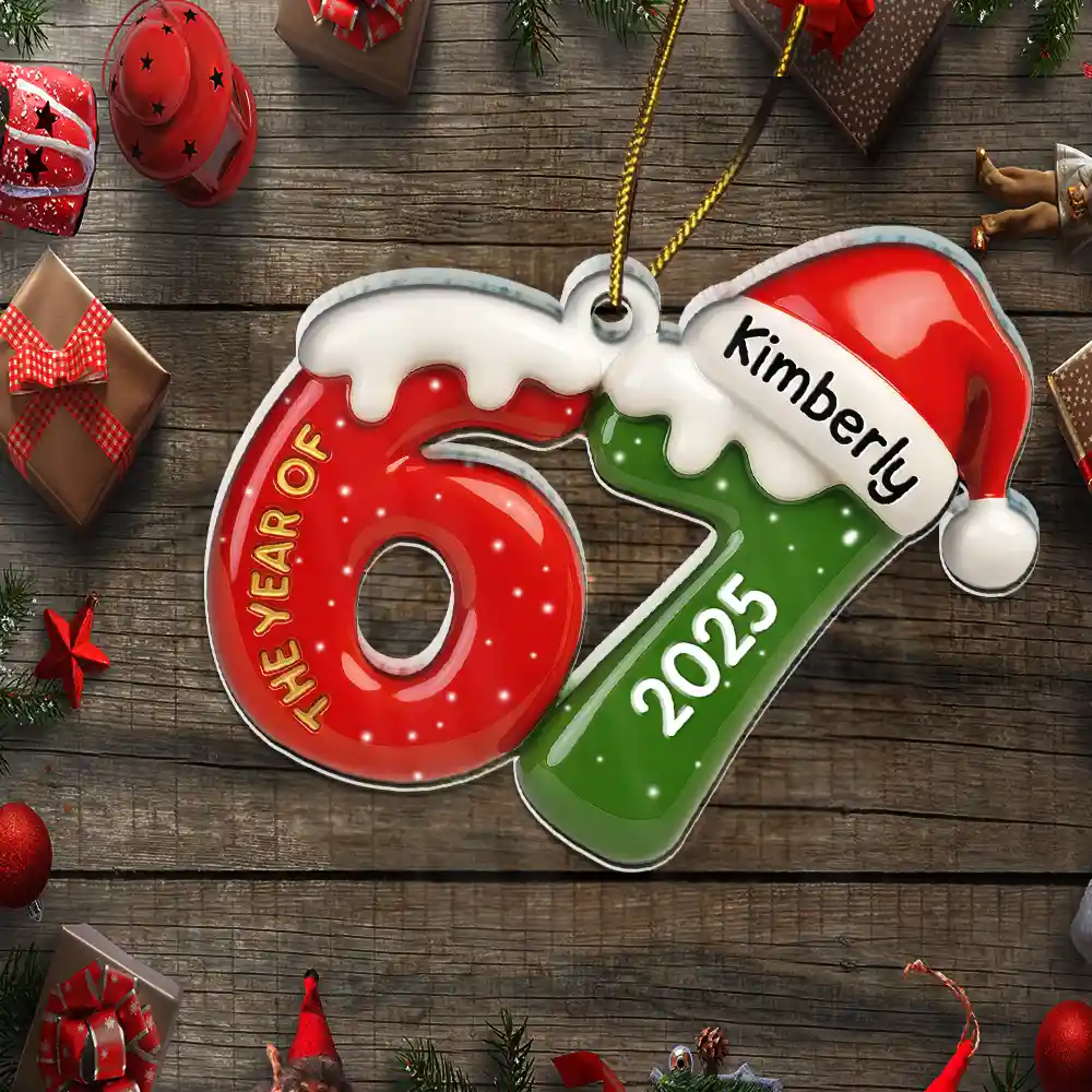 3D Effect Six Seven Funny Slang - Personalized Custom Shaped Acrylic Ornament - Image 6