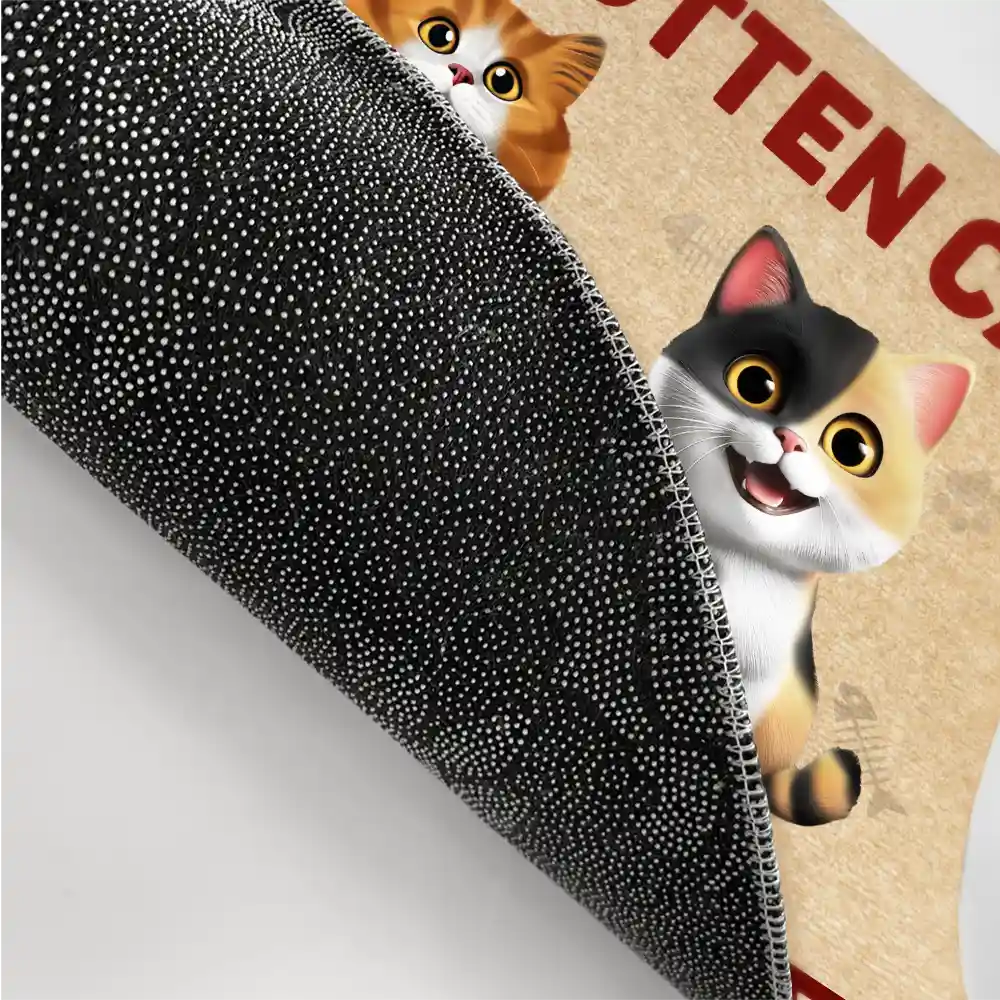3D Effect Spoiled Rotten Cats Live Here - Personalized Doormat - Image 3