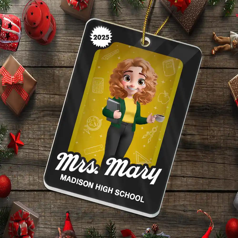 3D Effect Teacher Toy Box - Personalized Custom Shaped Acrylic Ornament - Image 5