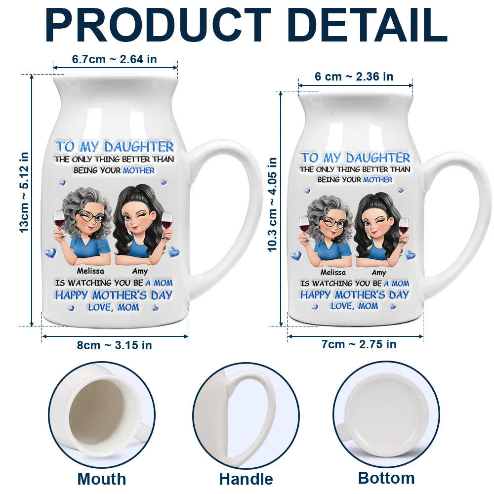 3D Effect The Only Thing Better Than Being Your Mother Grandma - Personalized Ceramic Flower Vase - Image 4