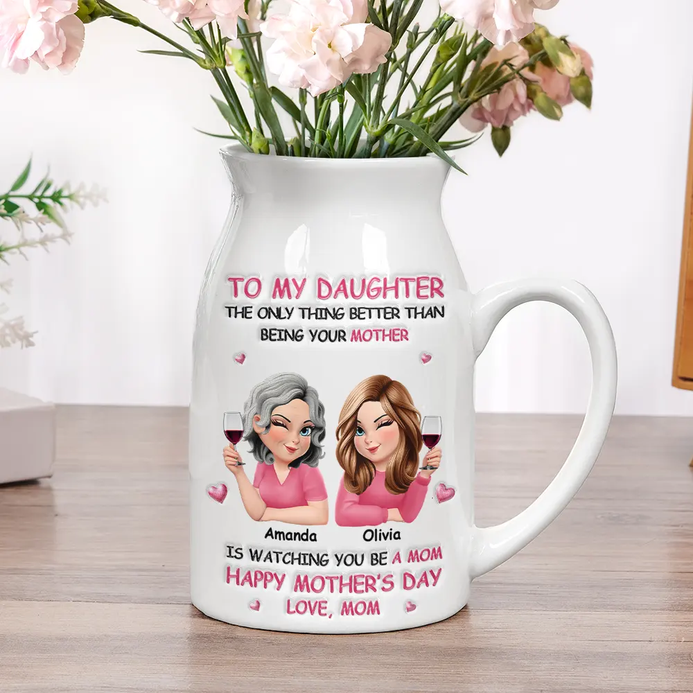 3D Effect The Only Thing Better Than Being Your Mother Grandma - Personalized Ceramic Flower Vase - Image 5