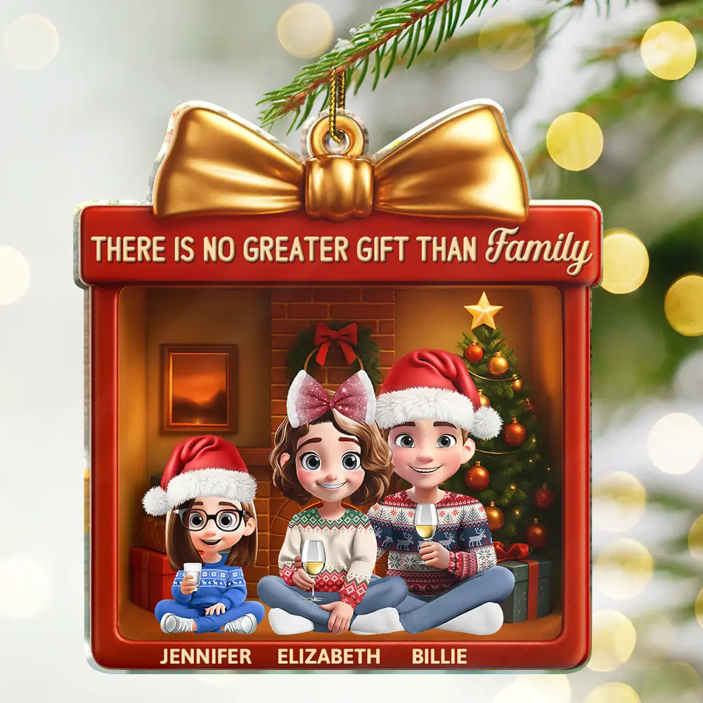 3D Effect There Is No Greater Gift Than Family - Personalized Custom Shaped Acrylic Ornament - Image 2