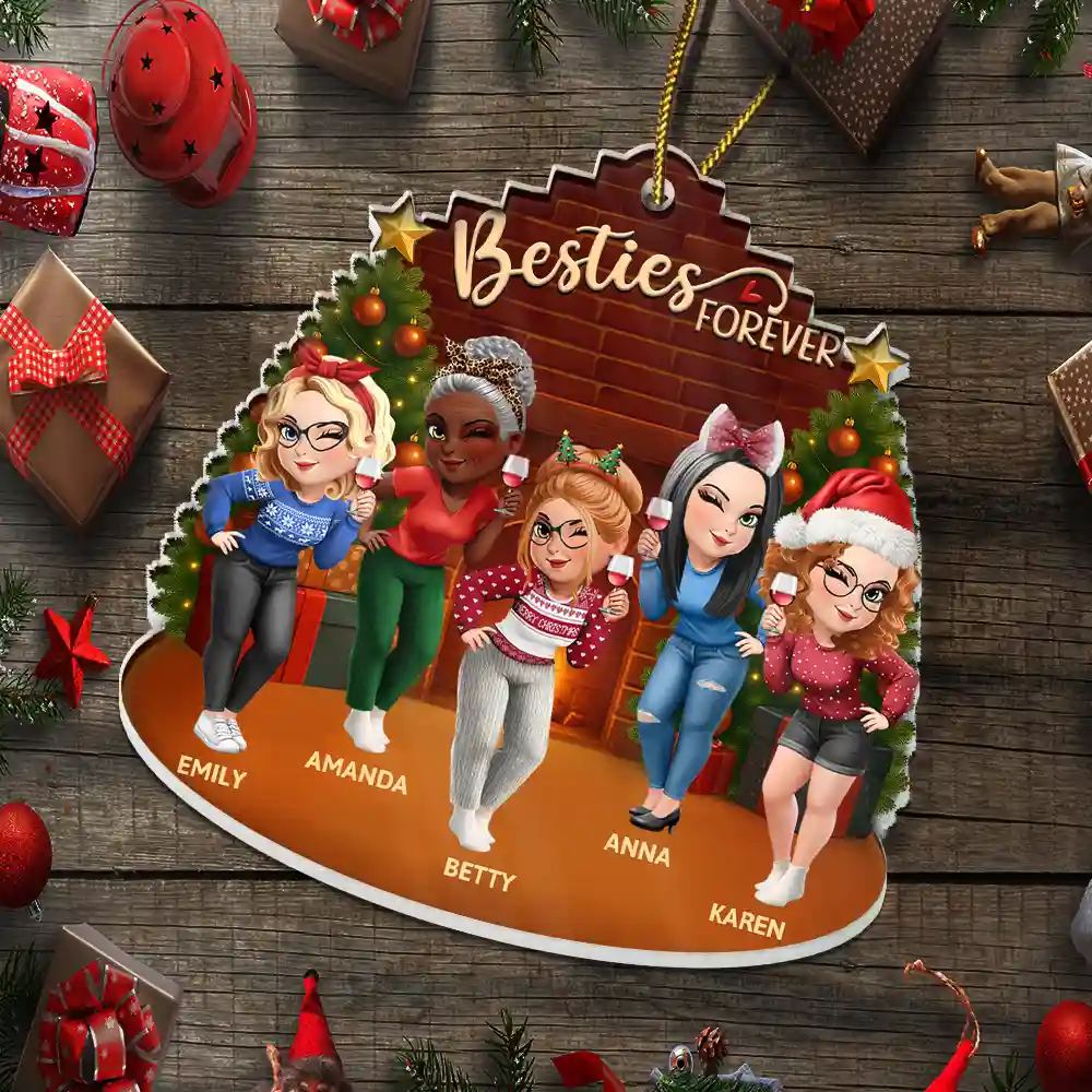 3D Effect Turban Woman Besties Forever - Personalized Custom Shaped Acrylic Ornament - Image 6