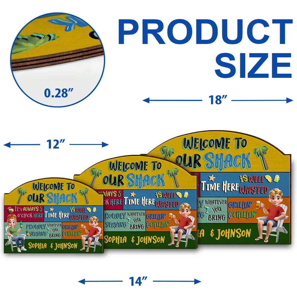 3D Effect Welcome To Our Pool - Personalized Custom Shaped Wood Sign - Image 5