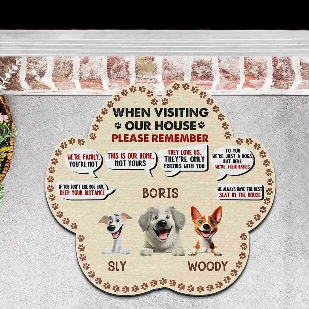 3D Effect When Visiting Our House - Personalized Custom Shaped Doormat - Image 3