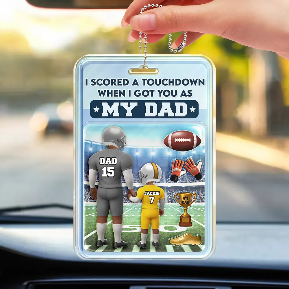 3D Figure American Football I Got You As My Dad - Personalized Acrylic Car Hanger - Image 3
