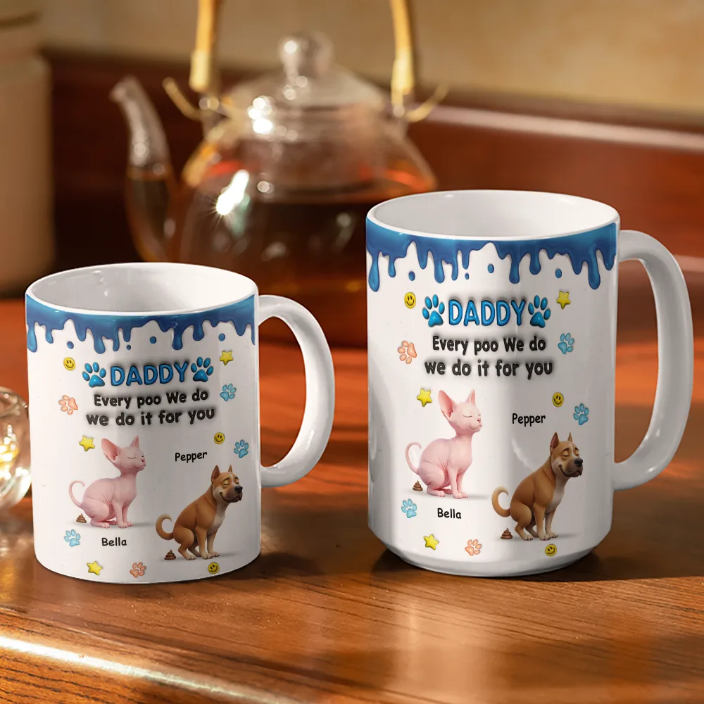 3D Inflated Effect Dog Cat I Do It For You - Personalized White Edge-to-Edge Mug - Image 3