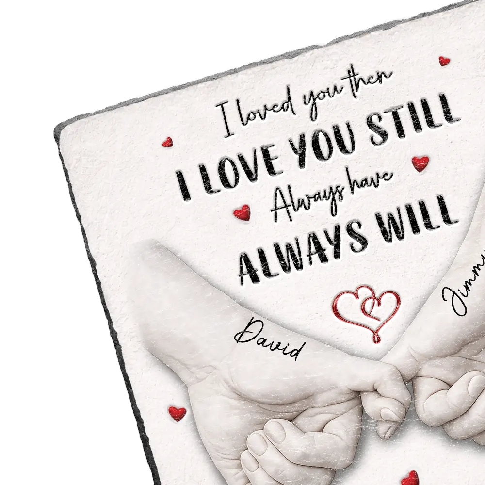 3D Inflated Effect Printed Couple Loved You Then Love You Still - Personalized Rectangle Memorial Garden Stone - Image 2