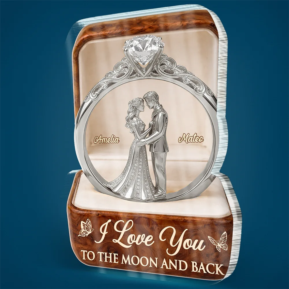 3D Inflated Effect Printed Wedding Couple From Our First Kiss - Personalized Custom Shaped Acrylic Plaque - Image 2