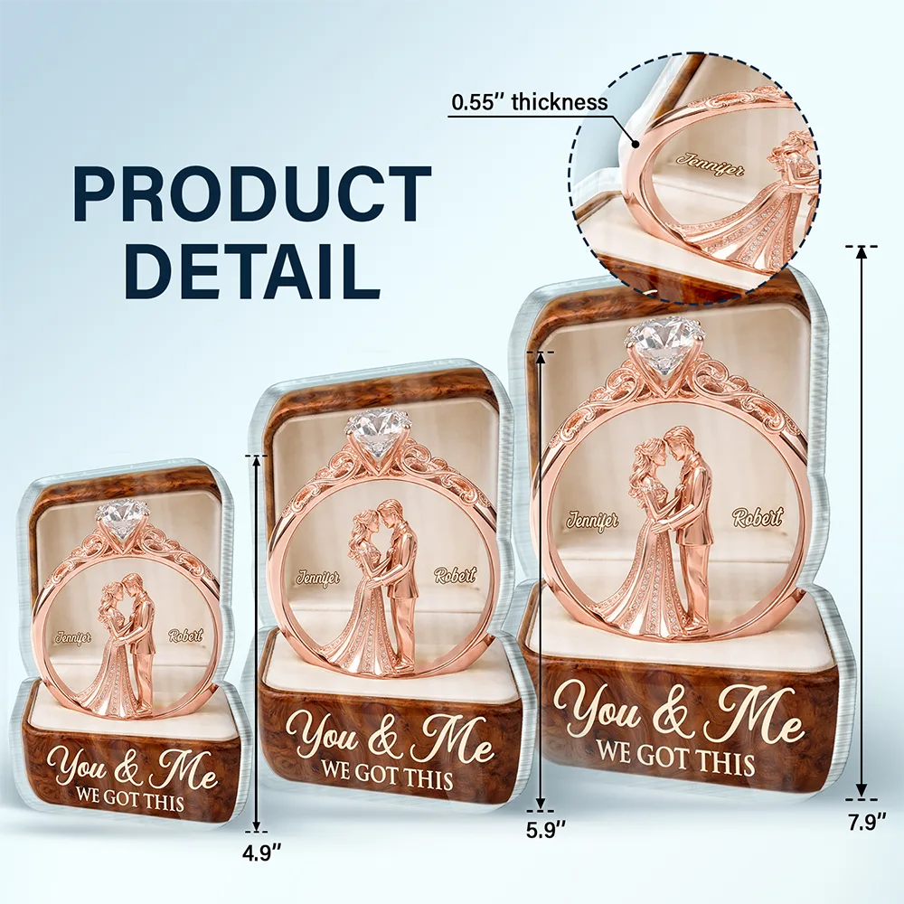 3D Inflated Effect Printed Wedding Couple From Our First Kiss - Personalized Custom Shaped Acrylic Plaque - Image 5