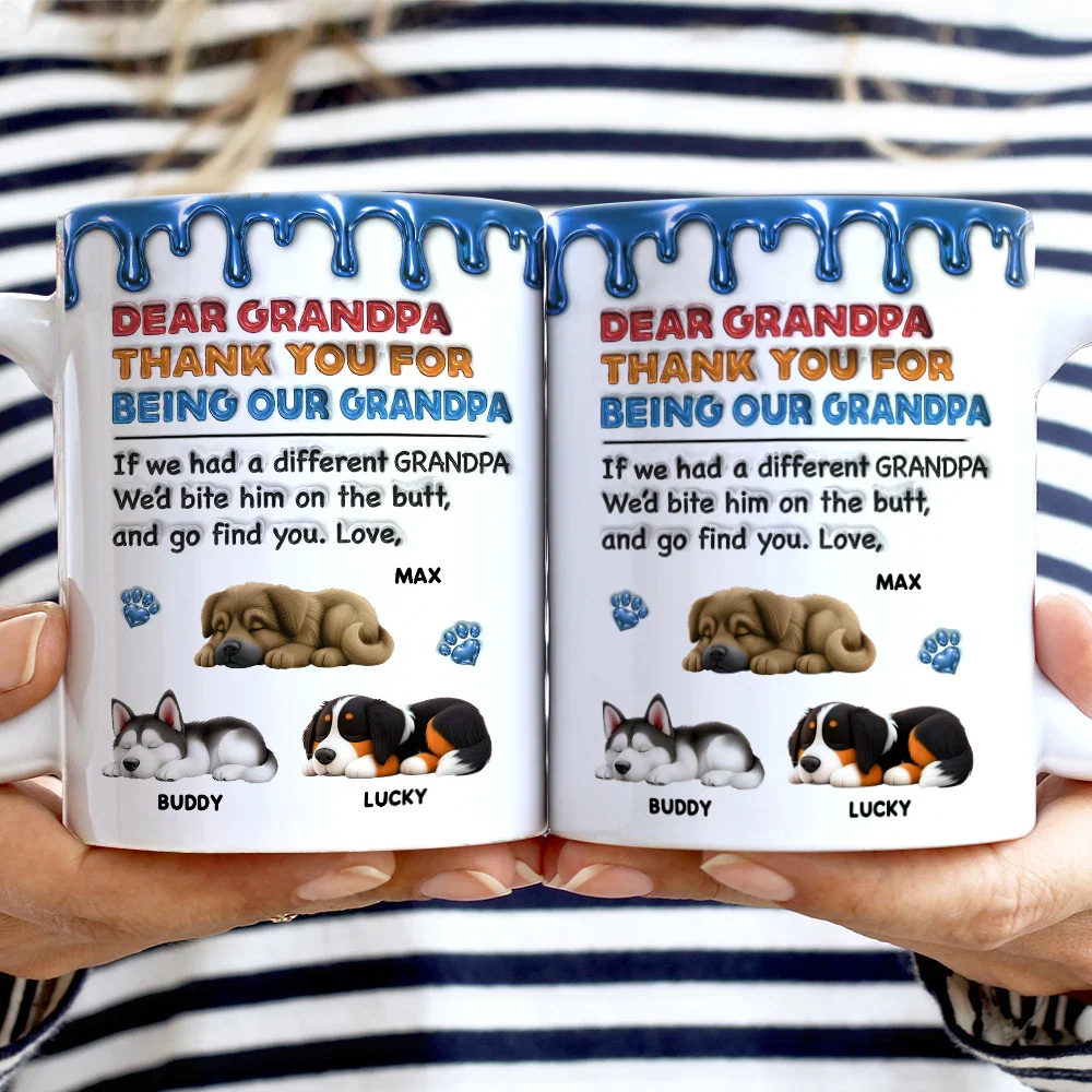 3D Inflated Effect Thank You For Being My Mom Dad - Personalized White Edge-to-Edge Mug - Image 2