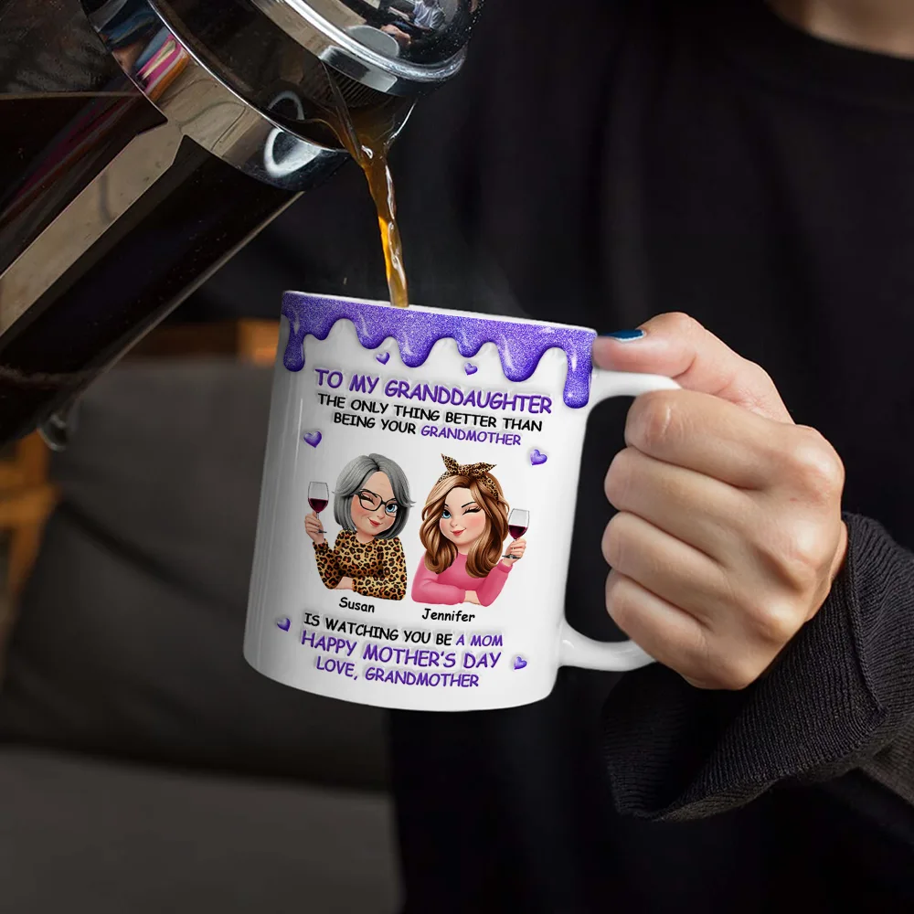 3D Inflated Printed The Only Thing Better Than Being Your Mother Grandmother - Personalized White Edge-to-Edge Mug - Image 4