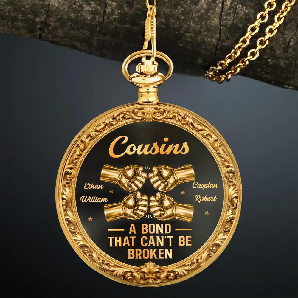 3D Metal Effect Brothers A Bond That Can't Be Broken - Personalized Pocket Watch - Image 3