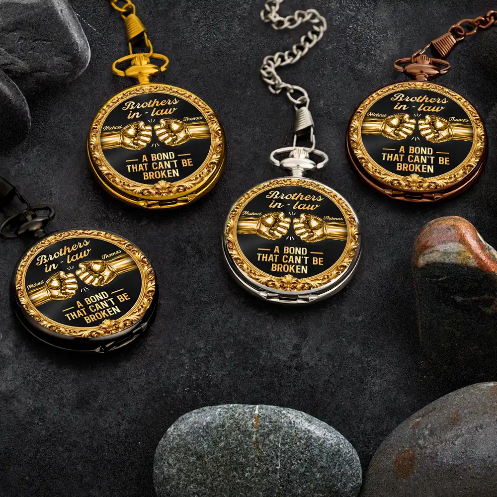 3D Metal Effect Brothers A Bond That Can't Be Broken - Personalized Pocket Watch - Image 5