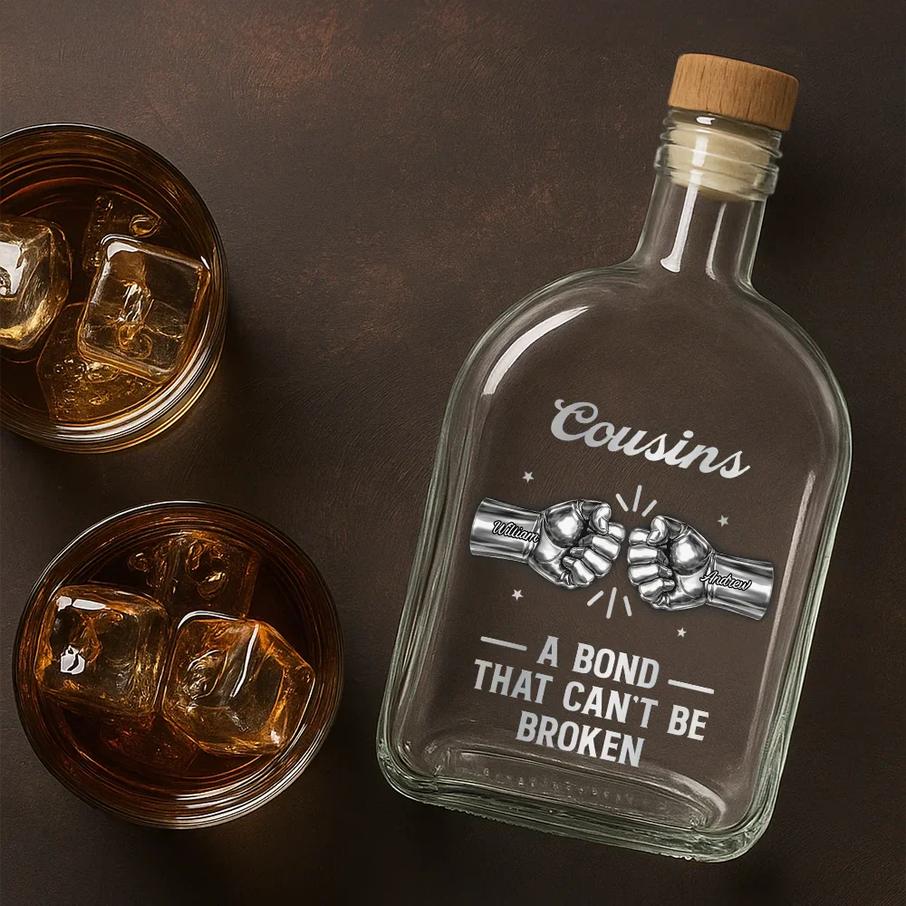 3D Metal Effect Brothers A Bond That Can't Be Broken - Personalized Whiskey Bottle - Image 4
