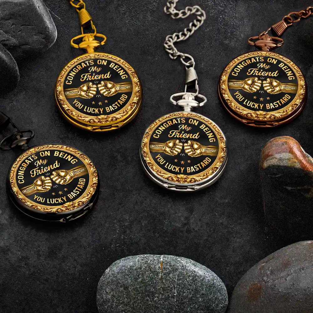 3D Metal Effect Congrats On Being My Brother - Personalized Pocket Watch - Image 5