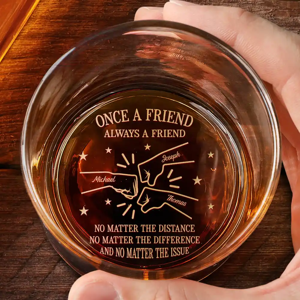 Once A Brother Always A Brother No Matter The Distance - Personalized Engraved Whiskey Glass - Image 2
