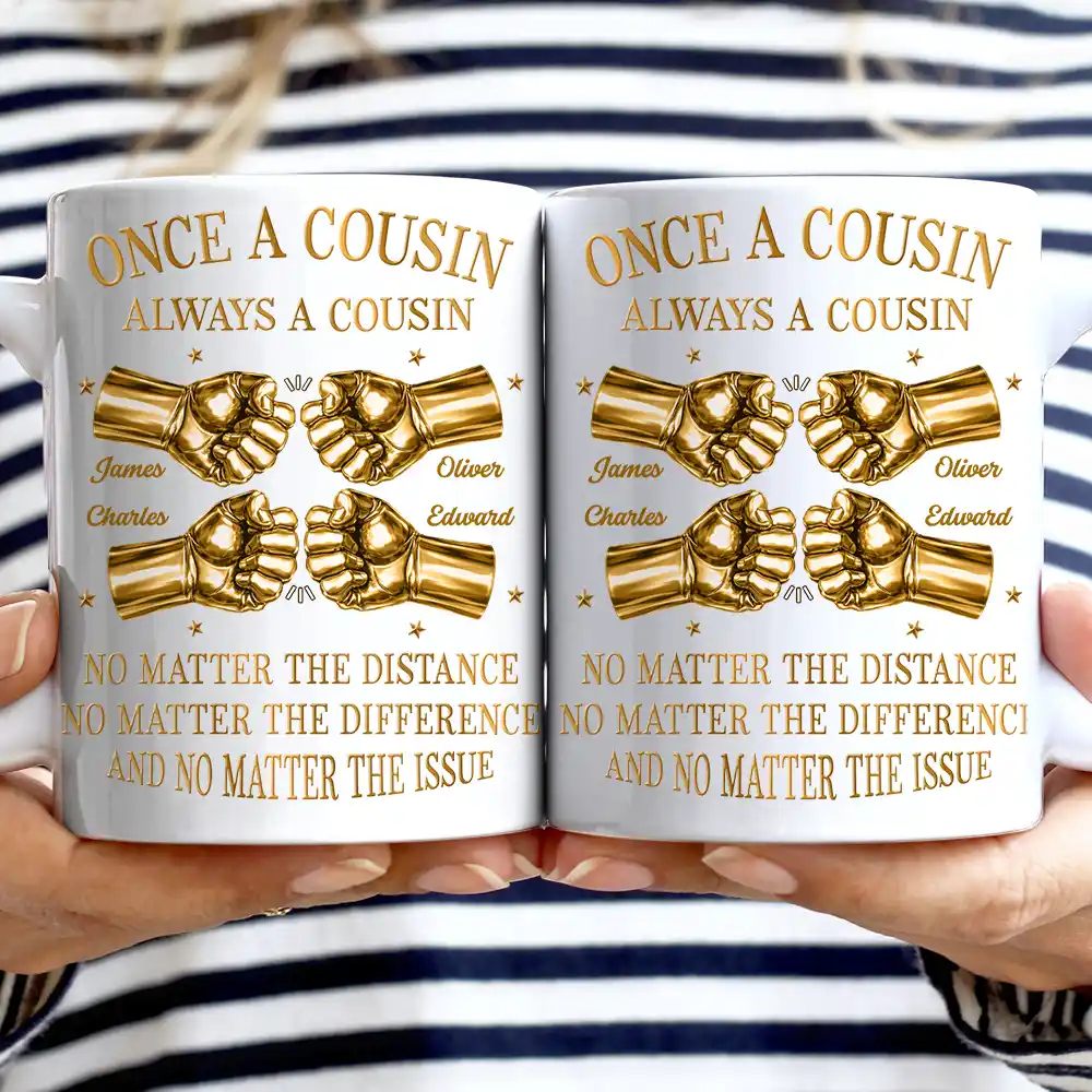 3D Metal Effect Once A Brother Always A Brother - Personalized Mug - Image 2