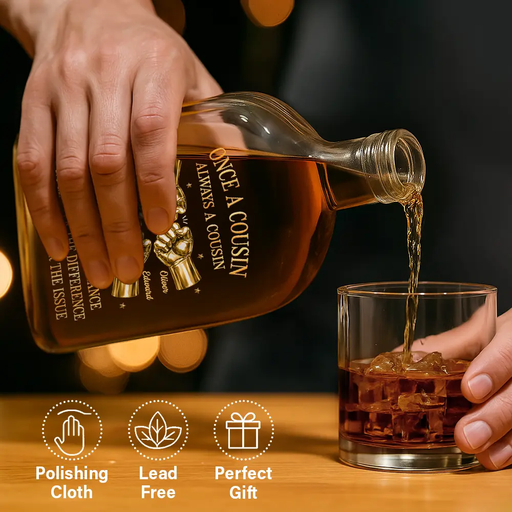 3D Metal Effect Once A Brother Always A Brother - Personalized Whiskey Bottle - Image 5
