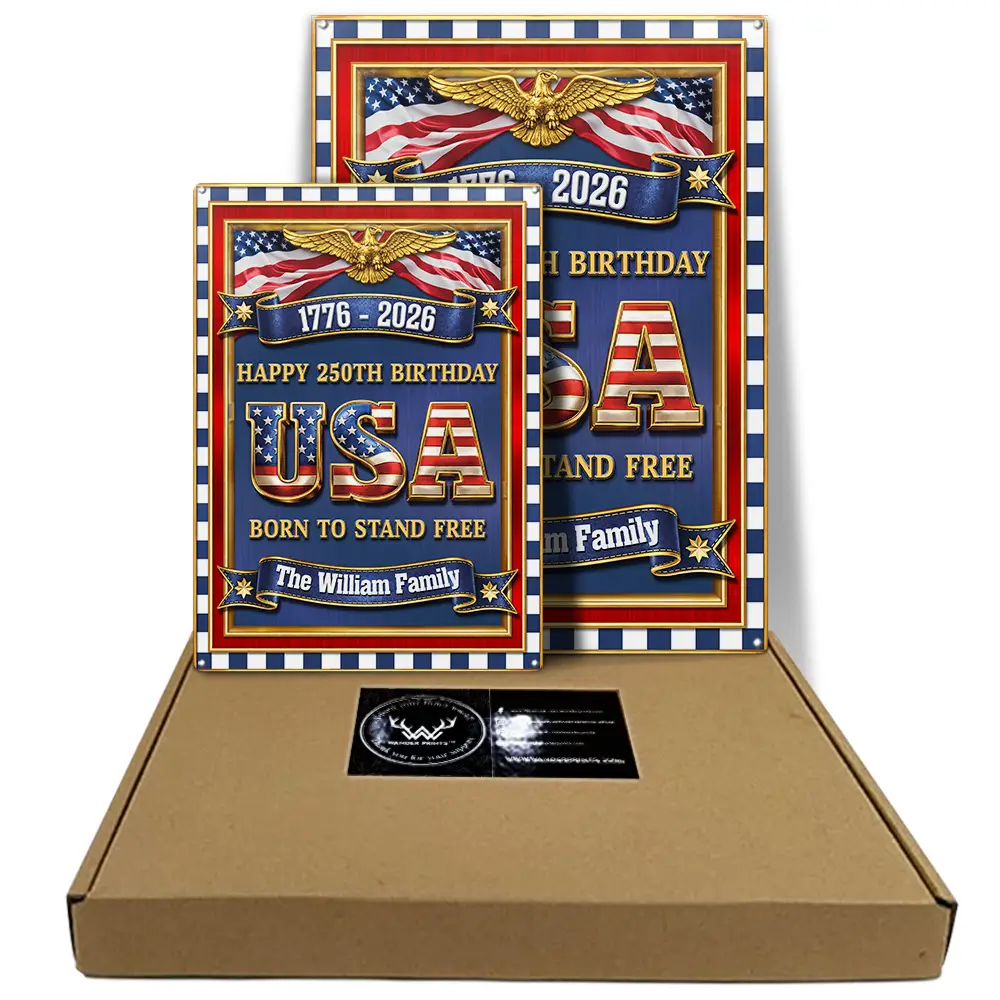 3D Metal Effect USA 250Th Birthday - Personalized Classic Metal Signs - Image 5