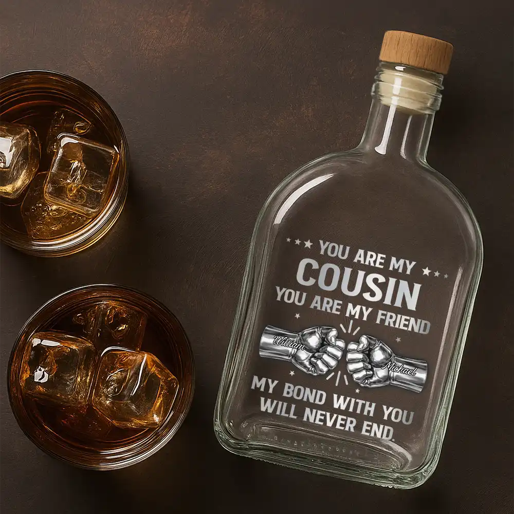 3D Metal Effect You Are My Brother My Friend - Personalized Whiskey Bottle - Image 4
