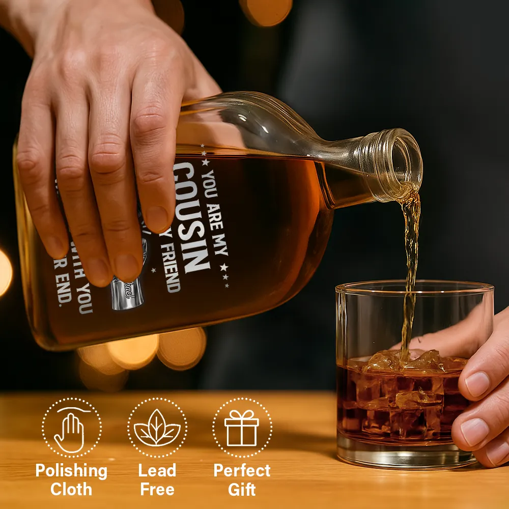 3D Metal Effect You Are My Brother My Friend - Personalized Whiskey Bottle - Image 6