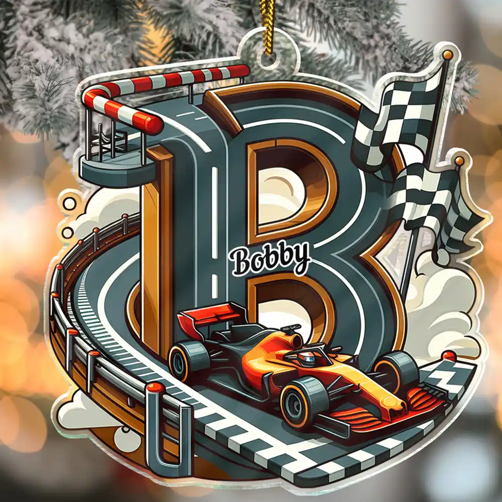 3D Race Car Truck Dinosaur Mermaid Alphabet - Personalized Custom Shaped Acrylic Ornament - Image 2