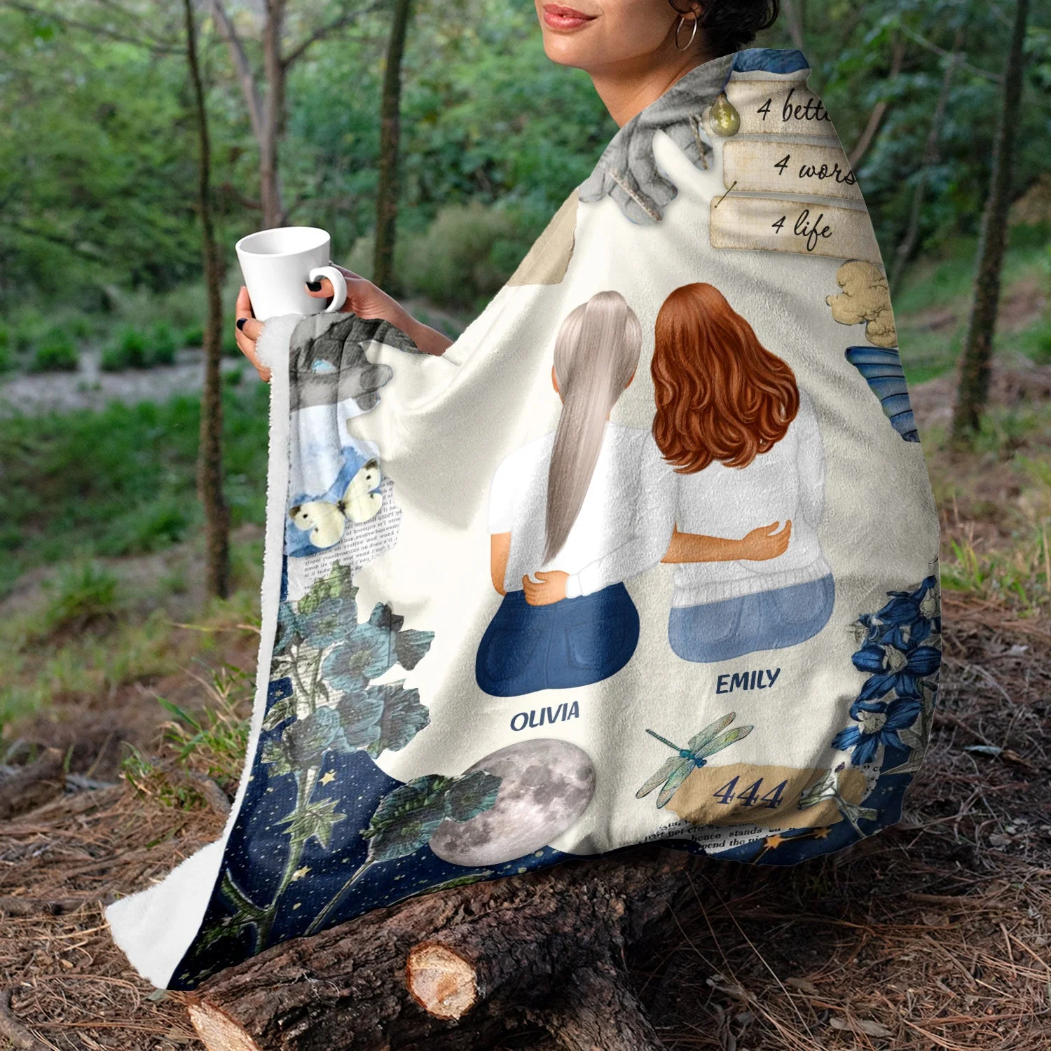 4 Better 4 Worse 4 Life - Gift For Sisters And Besties - Personalized Fleece Blanket - Image 3