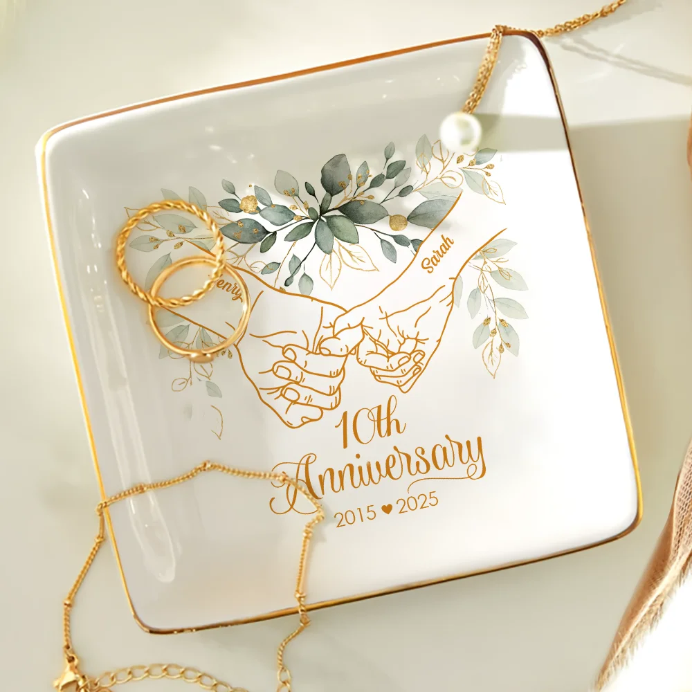 50th Anniversary Forever Holding Hands - Personalized Ring Dish - Image 4