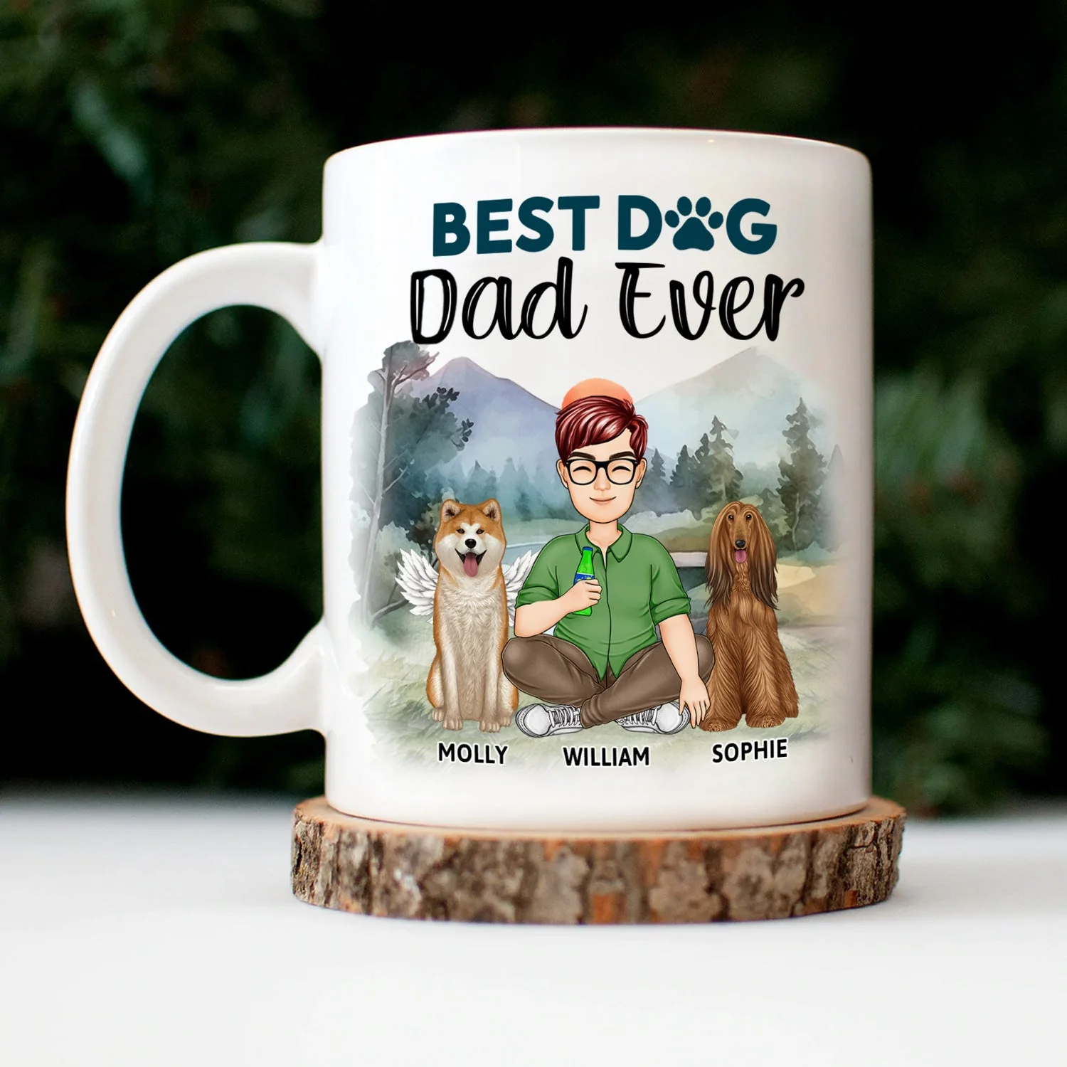 A Bond That Can't Be Broken Cartoon - Gift For Dog Lovers, Dog Mom, Dog Dad - Personalized Mug - Image 3