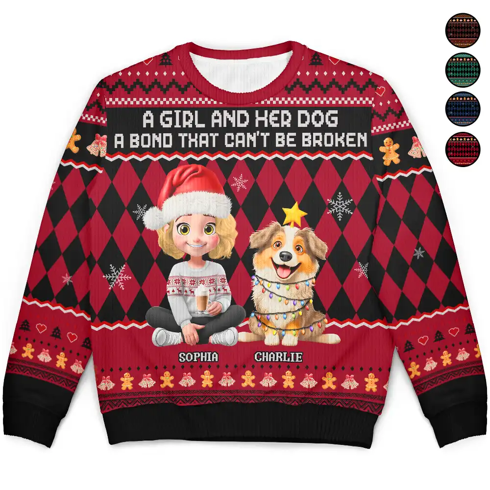 A Bond That Can't Be Broken Dog Lover 3D Effect - Personalized Unisex Ugly Sweater - Image 2