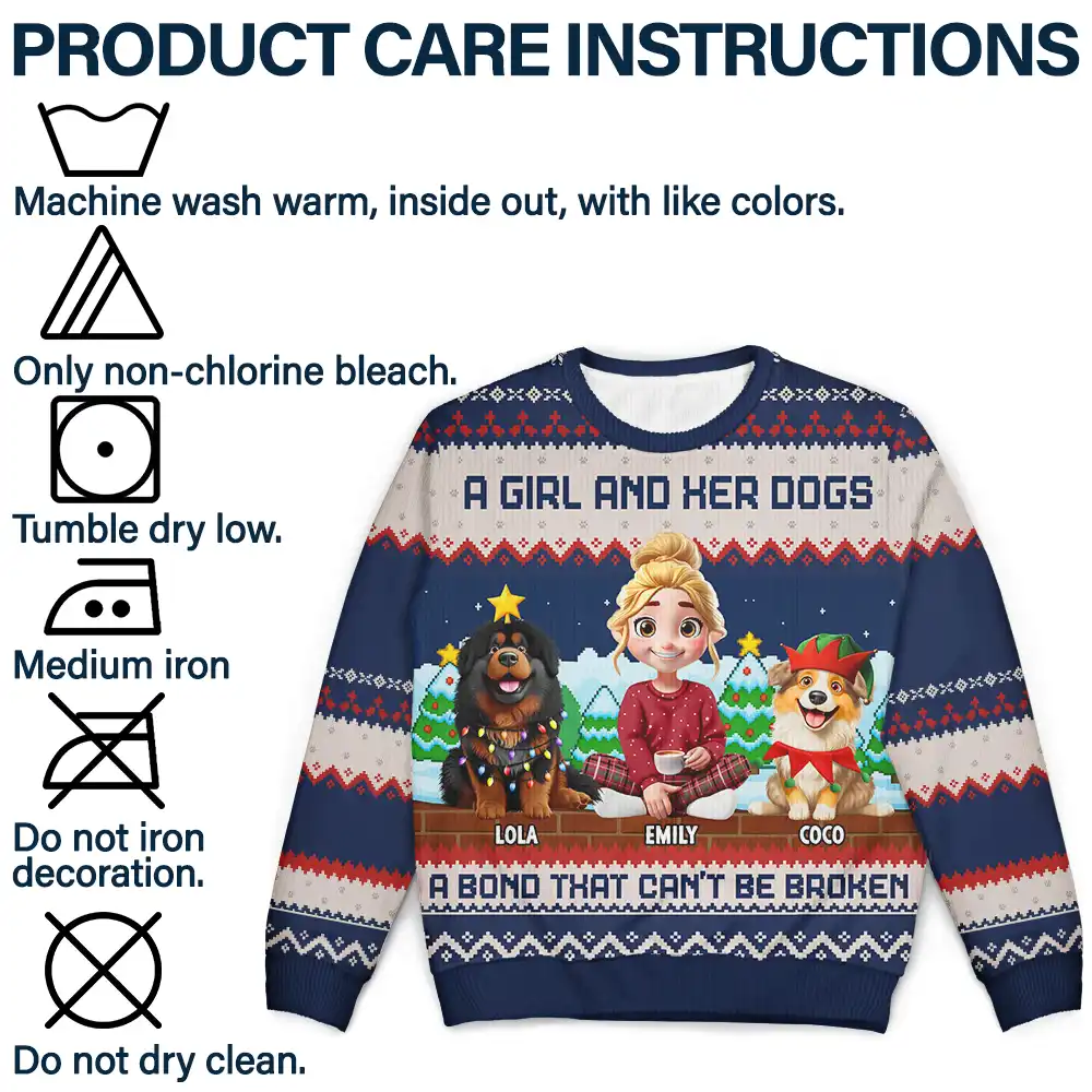 A Bond That Can't Be Broken Dog Lover - Personalized Unisex Ugly Sweater - Image 7