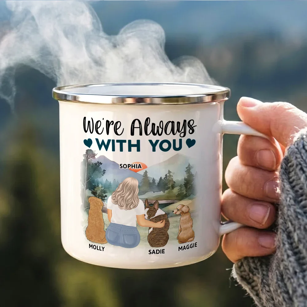 A Bond That Can't Be Broken Dog Mom Dog Dad - Personalized Enamel Mug - Image 3