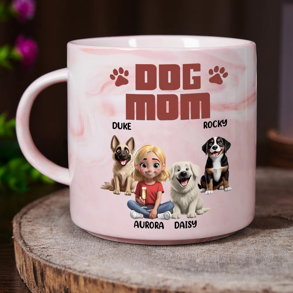 A Bond That Can't Be Broken Dog Mom Dog Dad - Personalized Marble Mug - Image 3