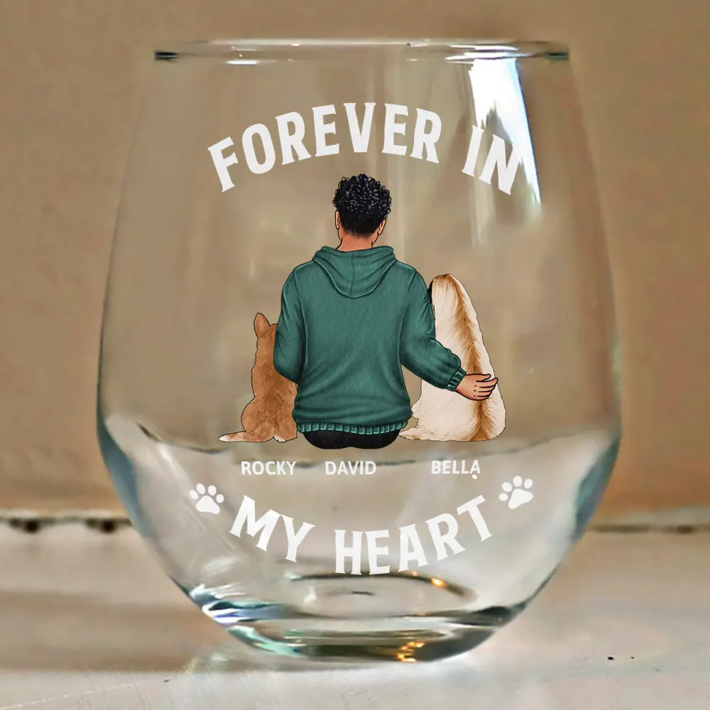 A Bond That Can't Be Broken Dog Mom Dog Dad - Personalized Stemless Wine Glass - Image 4