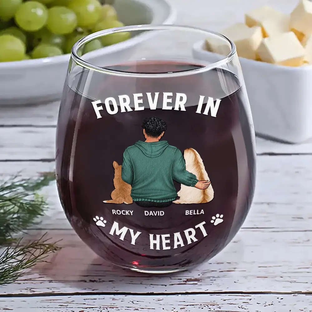 A Bond That Can't Be Broken Dog Mom Dog Dad - Personalized Stemless Wine Glass - Image 6