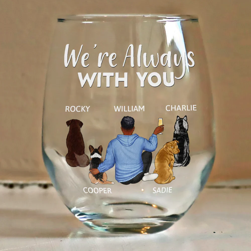 A Bond That Can't Be Broken Dog Mom Dog Dad Pet Lovers - Personalized Stemless Wine Glass - Image 4